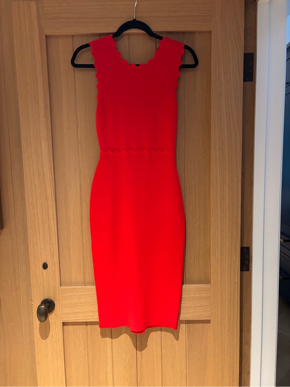 ALC  A.L.C. Aldridge Scalloped Dress Red Orange Sz XS New w Tags